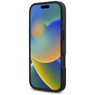 5. Karl Lagerfeld HC Grained PU Cardslot Metal Signature iPhone 16 Pro Case - Black