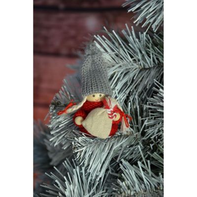 35. DECORATIVE DOLL WITH BAG RED GIRL 7.5 CM