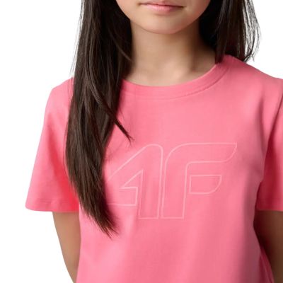 5. T-shirt for girls 4F F3004 pink 4FJWSS26TTSHF3004 54S