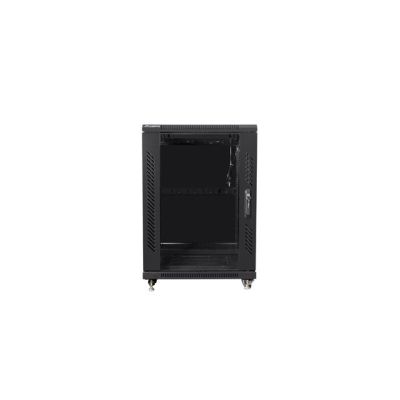 10. Lanberg FF01-6615-12B Rack Cabinet (15U; 19''; 848mm / 600mm / 600 mm; floor-standing; Glass; 800 kg; black)