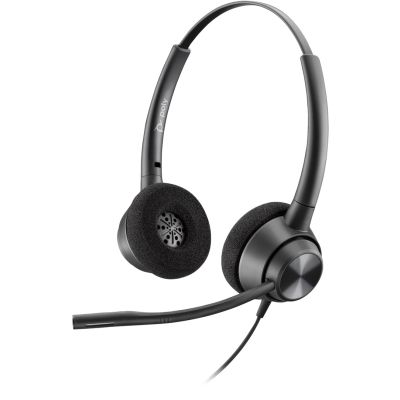 4. POLY EncorePro 320 Wired Headband with Quick Disconnect Binaural Headset TAA Wired Headband Office/Call Center USB Type-A Black