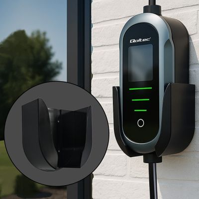 7. Qoltec Portable EV Charger for Electric and Hybrid Vehicles, Adjustable, 2-in-1 Type 2 | 7 kW | 230 V | CEE 32 A | Wi-Fi | TUYA | SMART LIFE | LCD | Portable | Wallbox | 5 m