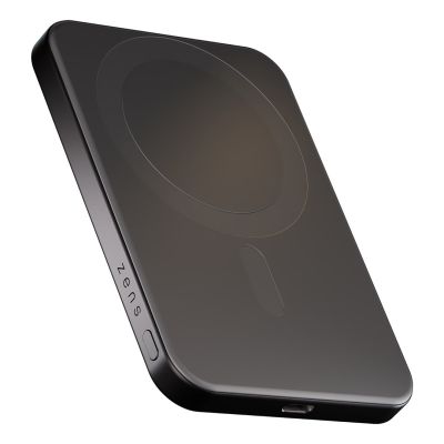 ZENS Slim Qi2 Aluminum Powerbank - 5000 mAh magnetic powerbank compatible with MagSafe and Qi2 (black)