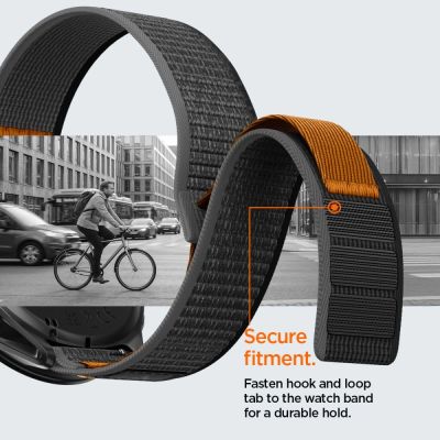6. Spigen Athlex Airna Garmin Quick Release 22mm Strap - Black and Orange