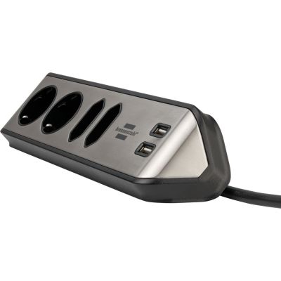 14. Brennenstuhl table socket 1 pc silver, protective contact 1 pc.