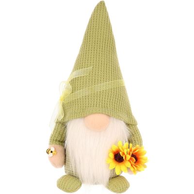 2. Gnome gnome 20cm green with sunflower spring decoration