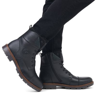 17. Rieker M RKR296A wool-lined leather ankle boots, black
