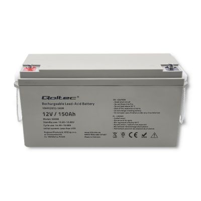 5. QOLTEC AGM BATTERY 12V | 150AH | MAX.2250A