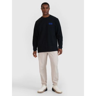 5. Men's oversize longsleeve with print 4F 4FWSS25TLONM390-20S