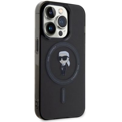 4. Karl Lagerfeld KLHMP15XHFCKNOK iPhone 15 Pro Max 6.7" black/black hardcase IML Ikonik MagSafe