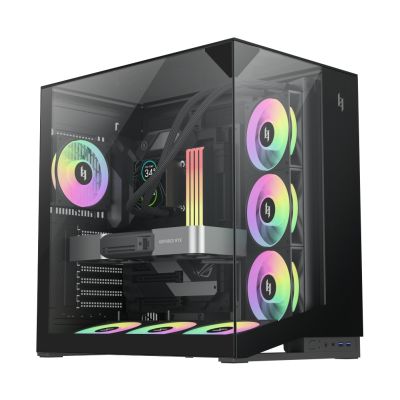 3. GameMax NEX C56 VC BK Midi Tower Computer Security & Mounts Black