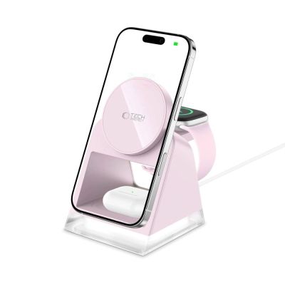 2. Tech-Protect QI15W-A43 3in1 MagSafe Inductive Charger - Pink