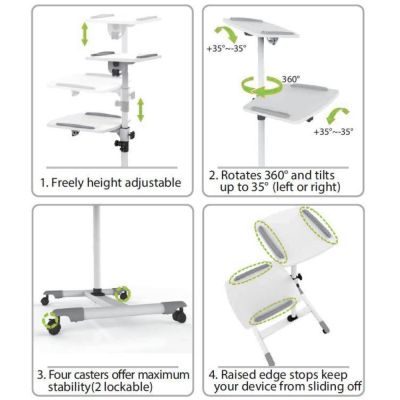 8. TECHLY PROJECTOR TABLE HIGH WHITE