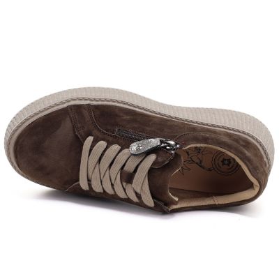 4. Women's leather suede platform shoes brown Jezzi 26PB18-566