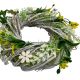 WREATH DECORATIVE WHITE AND GREEN WITH ROSES DIAMETER 24 CM
