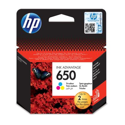 HP ink color HP 650, HP650=CZ102AE, 200 pages