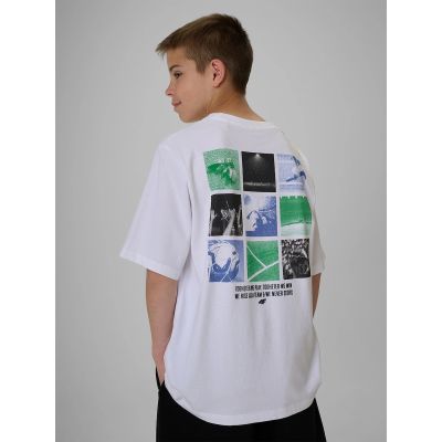 2. Boy's loose T-shirt with print 4F 4FJRSS26TTSHM4277-10S