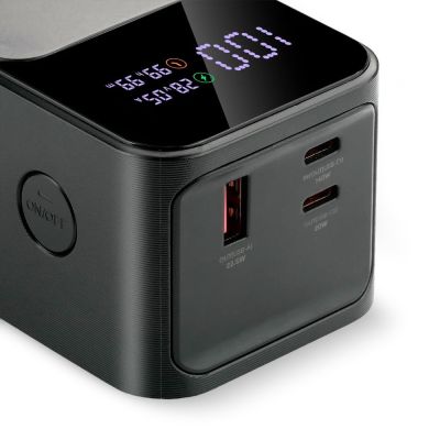 7. EVERACTIVE POWER BANK 27,000 mAh, 1x USB, 2x USB-C, 162.5 W, QC4+, BUILT-IN FLASHLIGHT, LCD DISPLAY, BLACK EB-27Q