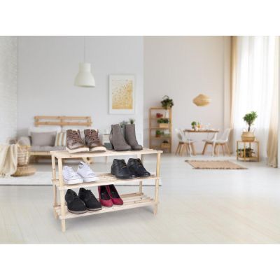 20. SHELVES 3-LEVEL WOODEN SHOE RACK ALPINA