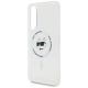 6. Karl Lagerfeld Button Choupette Head Printed Logo MagSafe Case for Samsung Galaxy S25 Edge - White