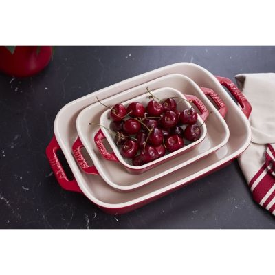 10. Set of 3 rectangular ceramic dishes STAUB 40508-171-0 - red