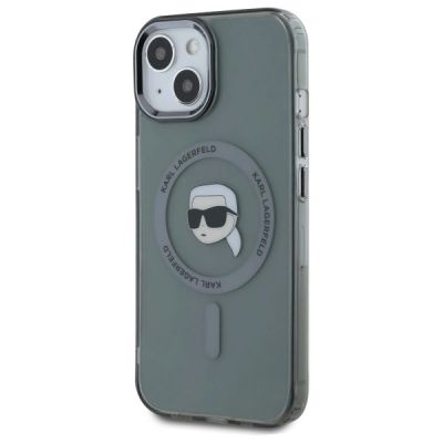 2. Karl Lagerfeld KLHMP15SHLSKIK iPhone 15 6.1" black/black hardcase IML Metal Karl Head MagSafe