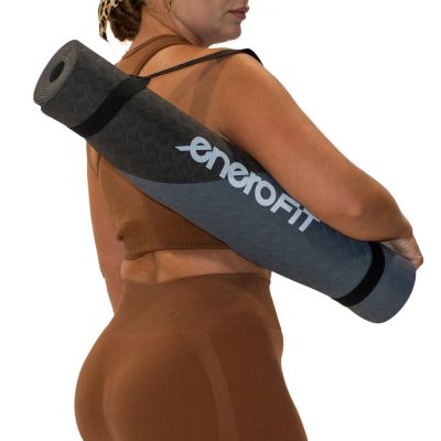 6. ENERO FIT ANTI-SLIP TPE YOGA AND FITNESS MAT, GRAY-BLACK