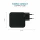 5. Mobilis Charger 100W 2USB C 1USBA GaN cable 100W Laptop, Smartphone, Tablet Black Alternating Current Internal