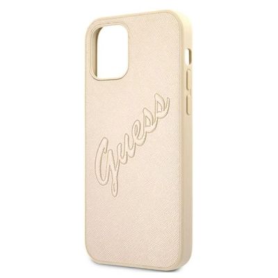 6. Guess GUHCP12MRSAVSLG iPhone 12/12 Pro 6.1" gold/gold hardcase Saffiano Vintage Script