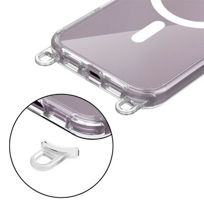 2. Tech-Protect FlexAir Chain MagSafe iPhone 16 Case - Clear + 2 Lanyards (Black & Taupe)