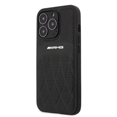 2. AMG Leather Curved Lines case for iPhone 13 Pro Max - black