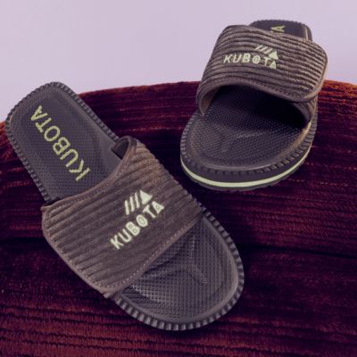 7. Kubota Velcro Corduroy Graphite Flip Flops KUBKRZ-AW23-02-28