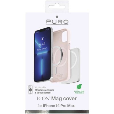 2. Puro Icon Mag MagSafe Silicone Case for iPhone 14 Pro Max - Pink