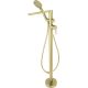 Freestanding bathtub faucet with shower set
