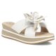 Women's leather wedge sandals with a flower, white Filippo DK7636