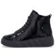 9. Women's patent leather platform ankle boots, black, Rieker W2661-01