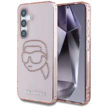 Karl Lagerfeld Rhinestones K. Head Logo Samsung Galaxy S25 Case Pink
