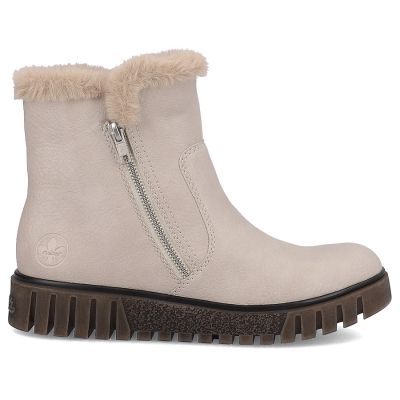 48. Beige women’s ankle boots with fur lining Rieker Y3481-60
