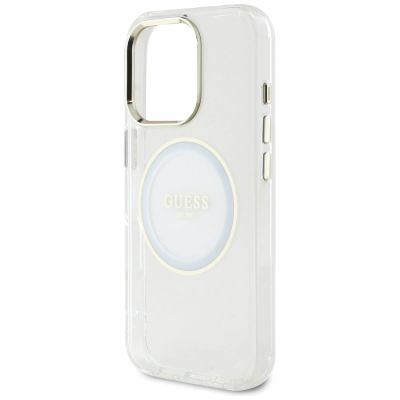 6. Guess IML Metal Colored Circle Classic Logo MagSafe case for iPhone 16 Pro - white