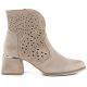 2. Women's suede ankle boots with openwork heels, beige, Potocki SZ12757