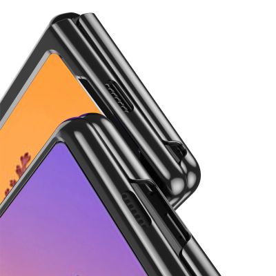 7. Plating Case case for Samsung Galaxy Z Fold 4 cover with a metallic frame blue