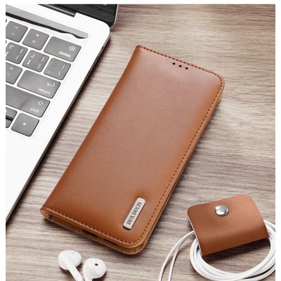 9. Dux Ducis Hivo Samsung Galaxy S25 Edge Case with Flip and RFID Protection - Brown