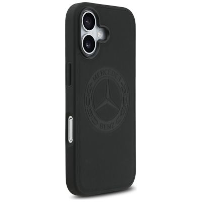 4. Mercedes Leather Vintage Logo MagSafe Case for iPhone 17 - Black