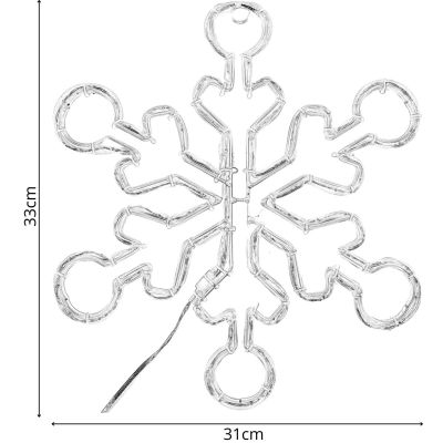 5. DECORATIVE HANGING SNOWFLAKE 32.5 CM 100LED TRIMER WARM WHITE