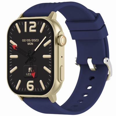 4. GRAVITY GT15-11 Women's Smartwatch Navy Blue Silicone Strap + Gold Bracelet