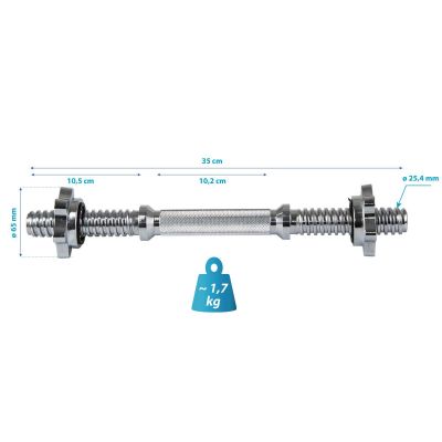 18. SHORT BAR 35 CM + ENERO FIT CLAMPS Ø25.4 MM