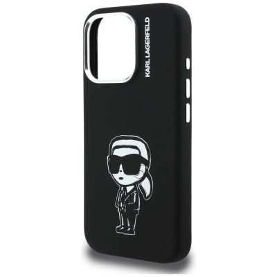 6. Karl Lagerfeld Silicone Karl Sketch MagSafe Case for iPhone 16 Pro - Black