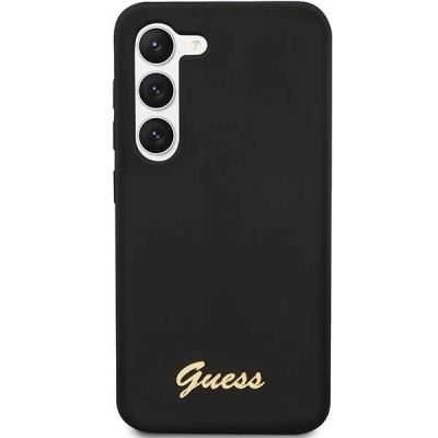 3. Guess GUHCS23SSLSMK S23 S911 black/black hardcase Silicone Vintage Gold Logo