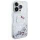 4. Hello Kitty Liquid Glitter Charms Kitty Head case for iPhone 13 Pro Max - silver