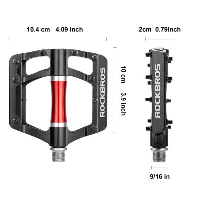 4. Rockbros 2020-12CBK Platform Aluminum Bicycle Pedals - Black